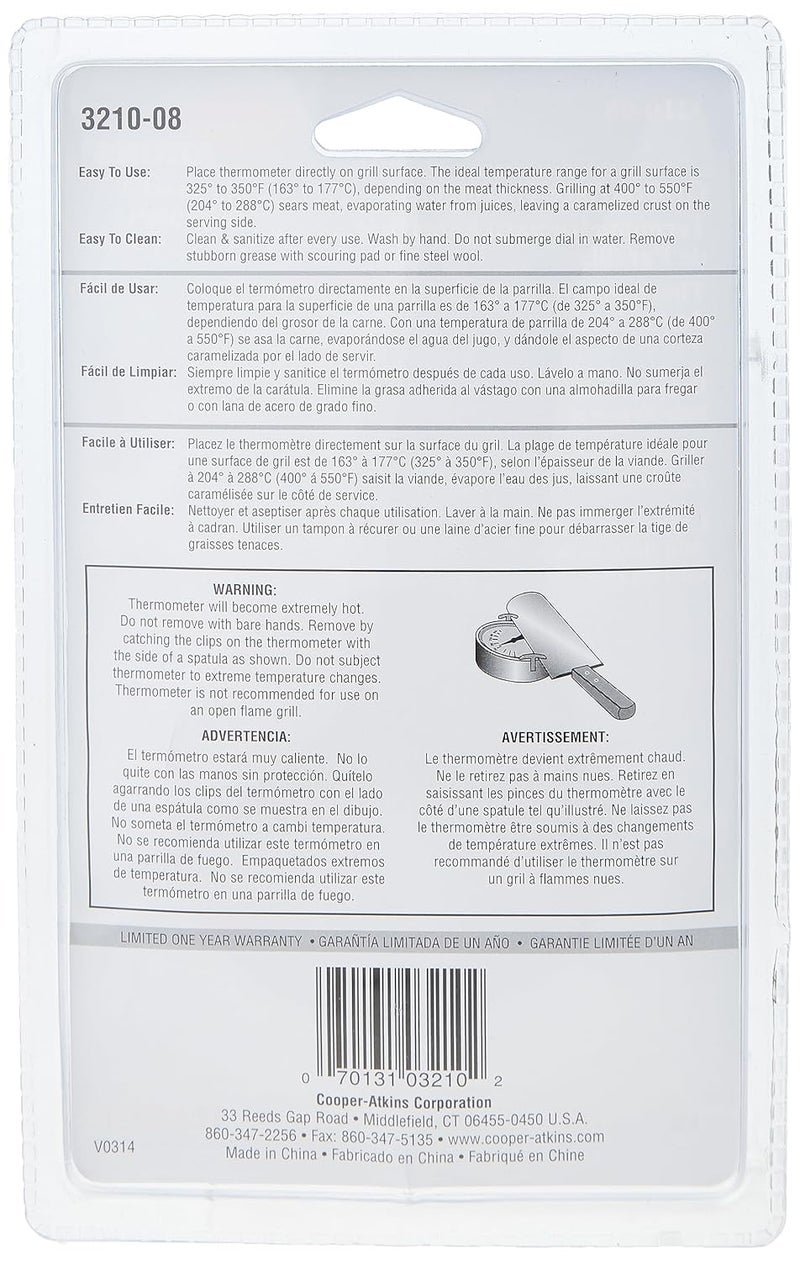 Cooper-Atkins 3210-08-1-E Grill and Griddle Surface Thermometer - Image 4